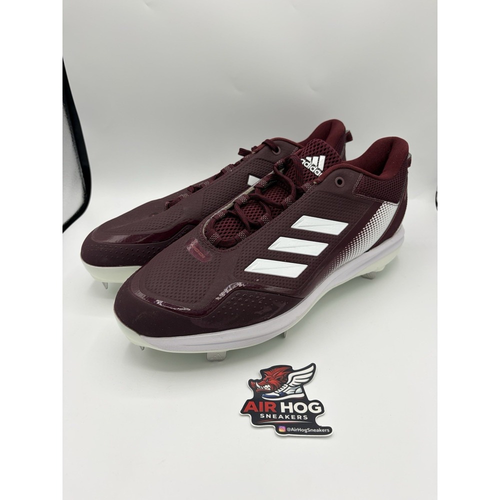 Adidas Icon 7 Metal Baseball Cleats Burgundy Red FZ1555 Men's Size 13